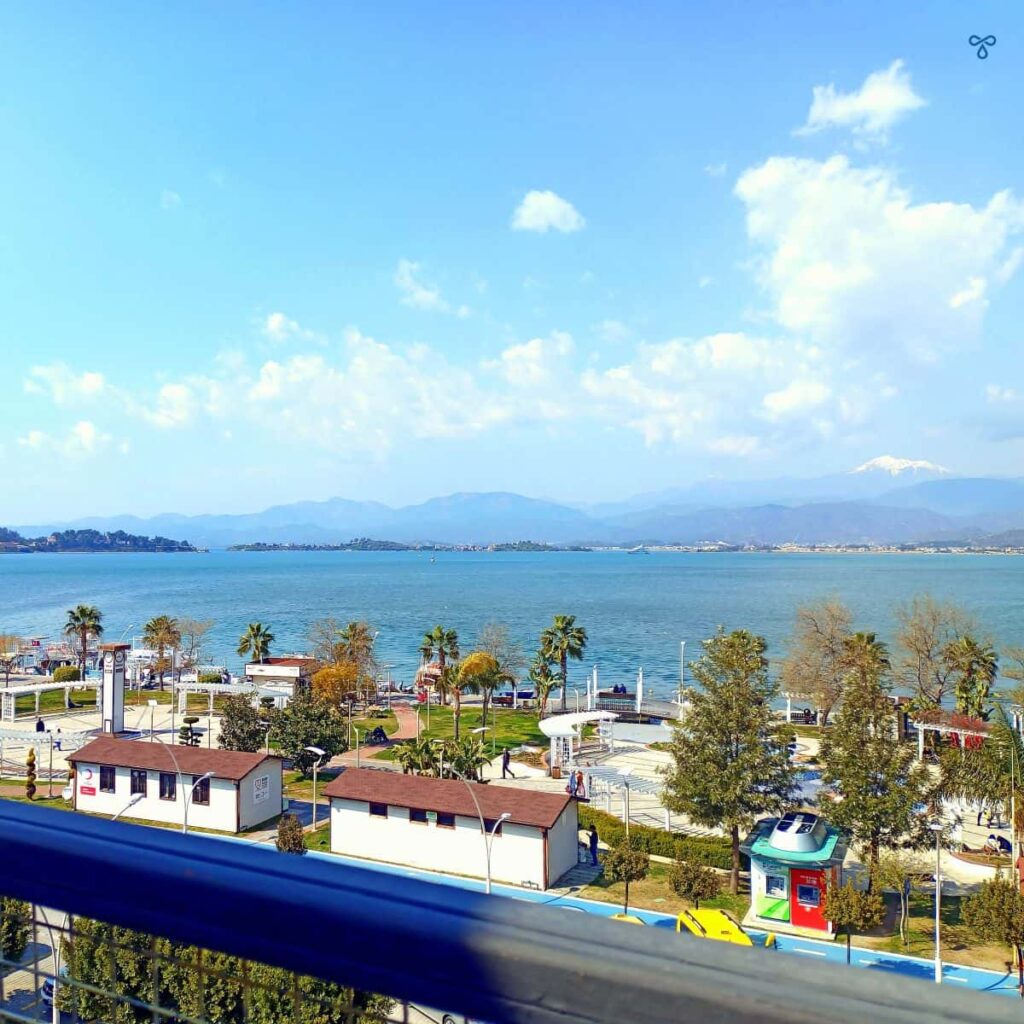 A view of Fethiye Bay from above in Cafe Park Teras.