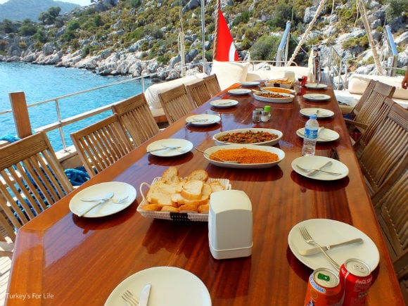 Lunch On The Gulet Food On A Gulet Cruise Cabin Charter
