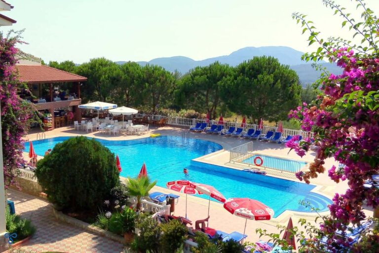 Leytur Hotel swimming pool viewed from above, Ölüdeniz