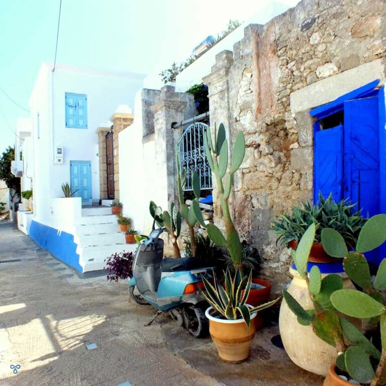 A traditional whitewashed Koskinou home on the Greek island of Rhodes