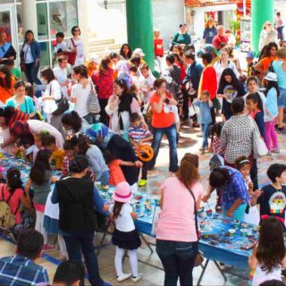 Children gathered for activities on Children's Day in Fethiye