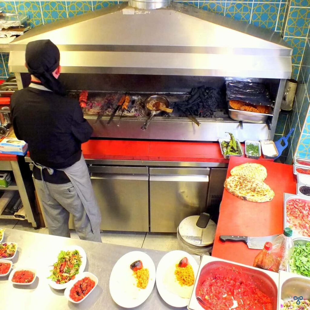 Shish Kebabs Cooking Over Charcoal