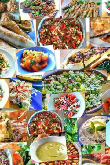 A collage of different Turkish dishes on the recipe page