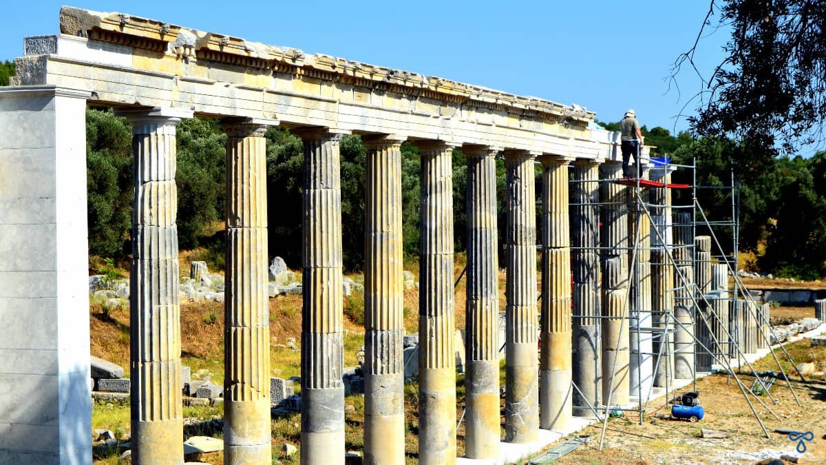 Columns of an ancient temple in Teos.